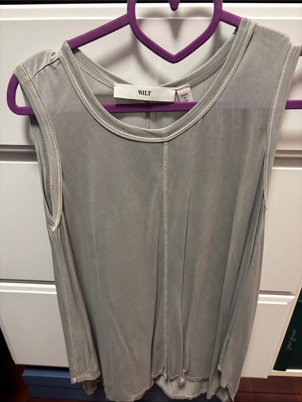 WILT Light Gray Sleeveless Tank Top